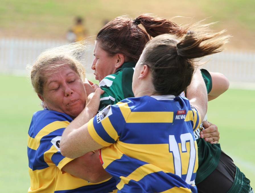 The defence of all three sides was one of the highlights of Saturday's Greater Northern women's championships. Photo: Mark Bode