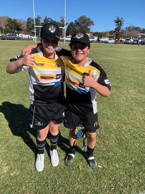 Having a ball: Under-12s players Will Stone and Alex Burr.