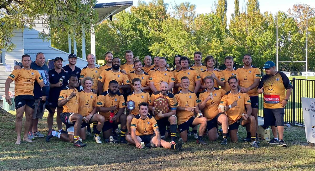 Winners are grinners: Pirates celebrated a winning return to the Armidale Knockout on the weekend. Photo: Pirates Rugby Club Facebook page