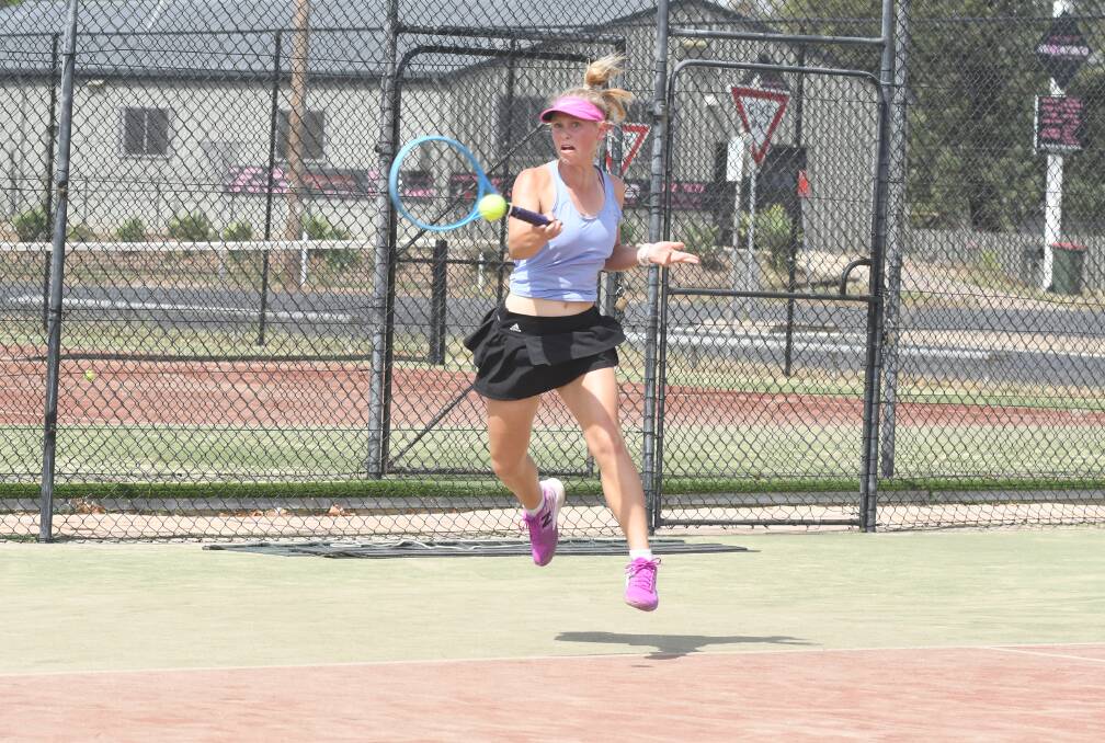 Bright future: Gunnedah young gun Anna Bishop won both the Division 1 ladies doubles and mixed doubles, and was runner-up in the singles. 