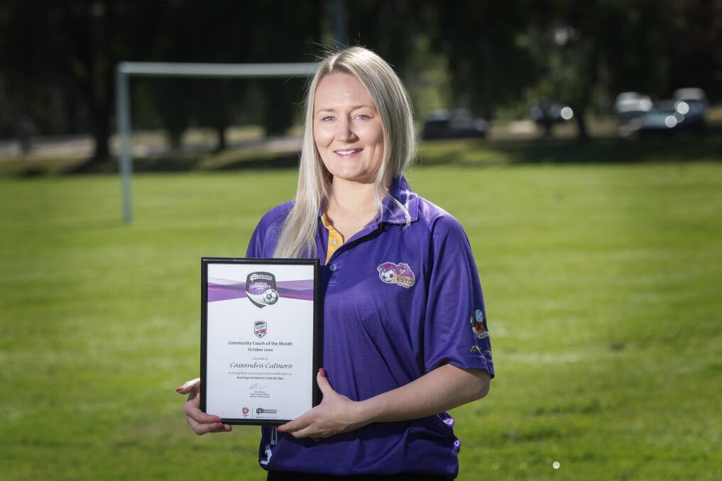 Commitment rewarded: Kootingal Kougarettes coach Cassi Cutmore is the community coach of the month for October. Photo: Peter Hardin 061020PHA016