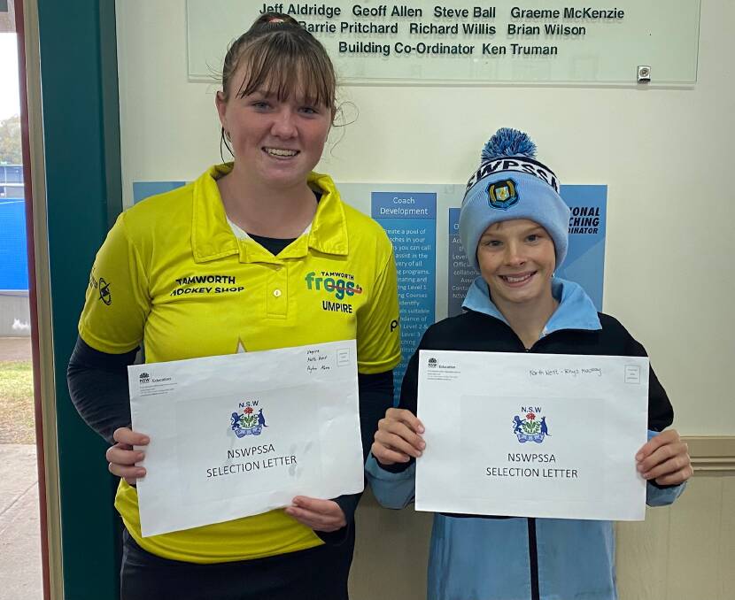 Selection honours: Peyton Abra and Rhys Mackay will represent NSW at the primary national hockey championships in Canberra in August.