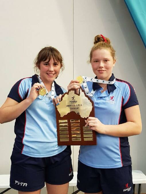 SWEET SUCCESS: Tamworth's Maeve Galvin and Callie Mitchell claimed gold with NSW's under-13 girls side.