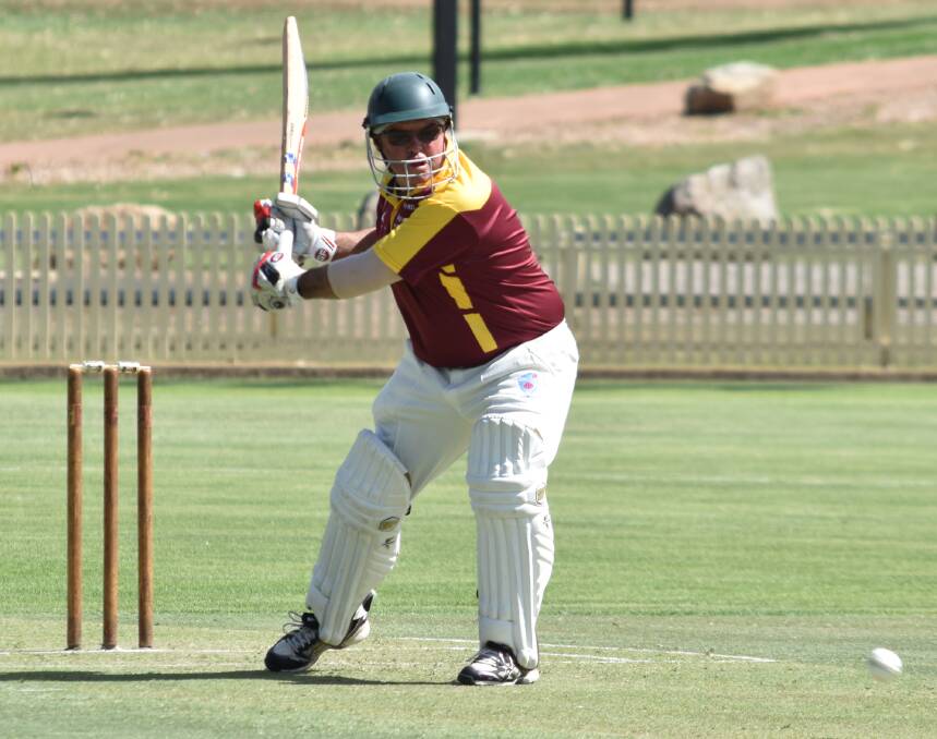 Watchful: Northern NSW captain Chriss Crowell looks to get on the front foot during his side's first innings. Photo: Ben Jaffrey