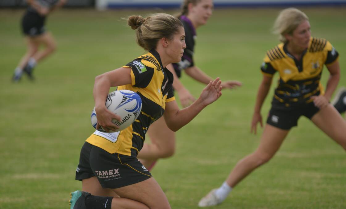 Runaway: Miah O'Sullivan finished with a hat-trick as Pirates convincingly accounted for Quirindi in their season opener. Photo: Mark Bode