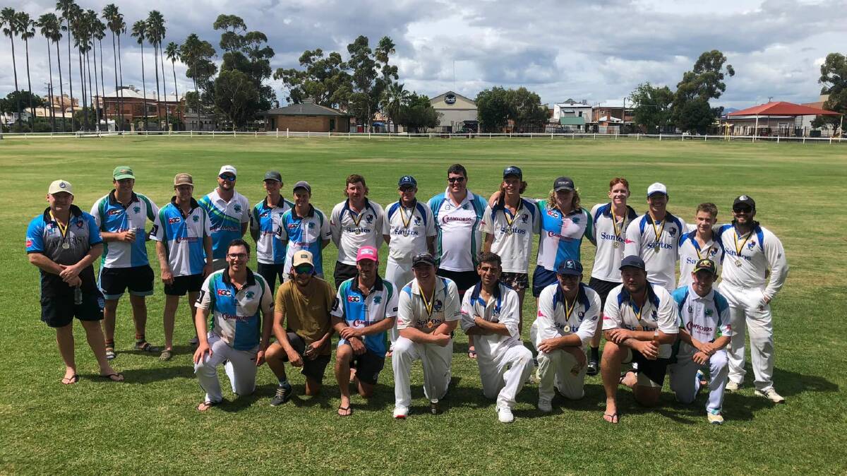 Above expectations: Quirindi players pose with their victorious Narrabri opponents after Sunday's Connolly Cup final. Photo: Quirindi Cricket Facebook