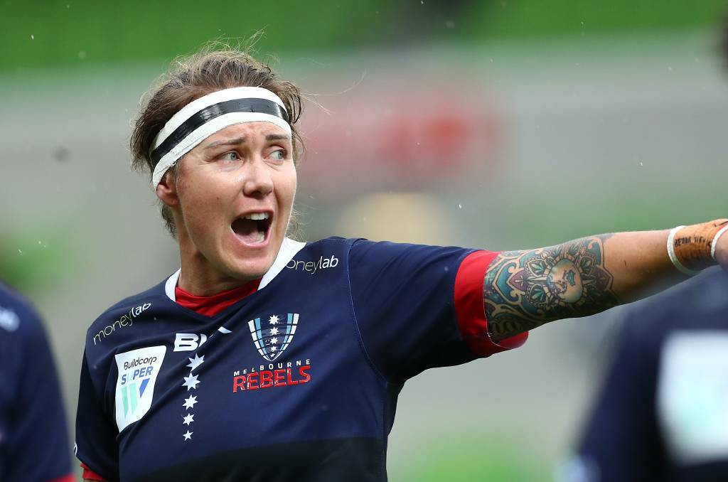 New focus: Brooke Saunders, pictured here playing for the Melbourne Rebels earlier this year, has packed away the boots and is concentrating on coaching. Photo: Kelly Defina/Getty Images
