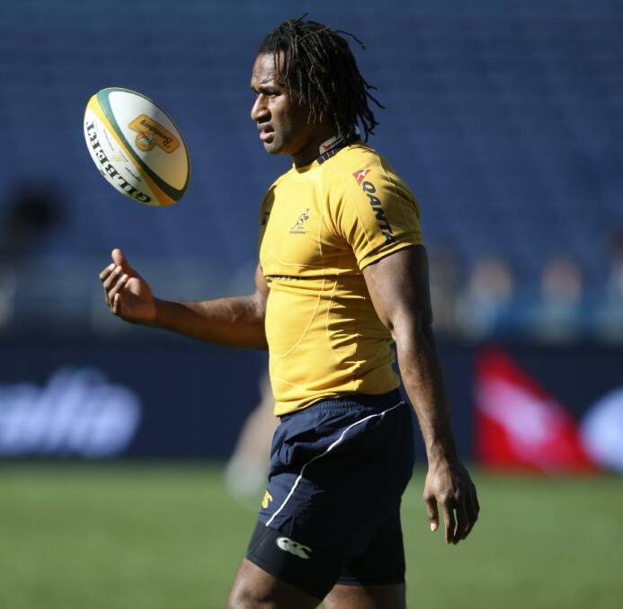 Rugby supporters will have a rare chance to catch Lote Tuqiri in action at Moree on Saturday. Photo: AP Photo/Rick Rycroft