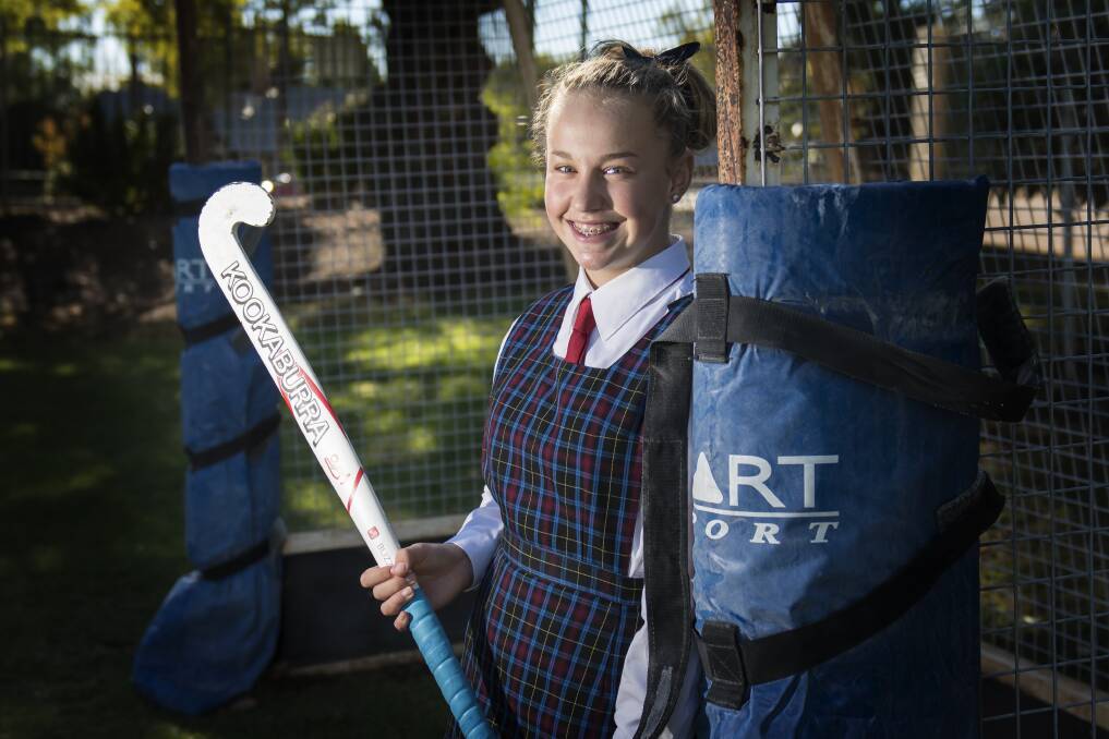 Having a ball: Calrossy exchange student Ariana Davis will go away with the Tamworth under-15s this weekend. Photo: Peter Hardin