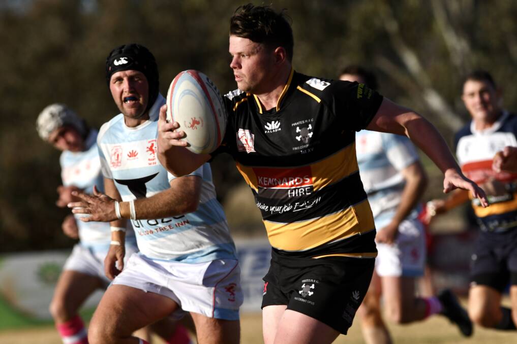 Tim Collins was one of Pirates' best in their loss to Narrabri on Saturday. Picture by Gareth Gardner