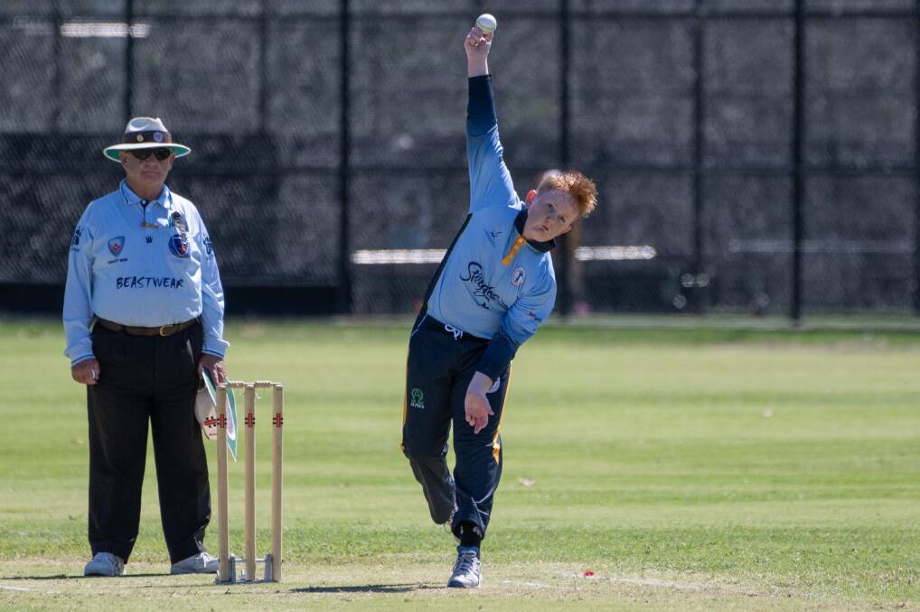 Chase Wilson took 1-24 for the Tamworth Blue under 13s after being one of only three batsmen to reach double figures. Picture by Peter Hardin