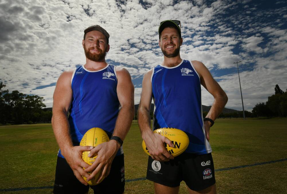 New boys on the block: Nathan Vaisey (left) and Ben Mitchell (right) will coach the Kangaroos men's side this season. Photo: Gareth Gardner 200221GGB13