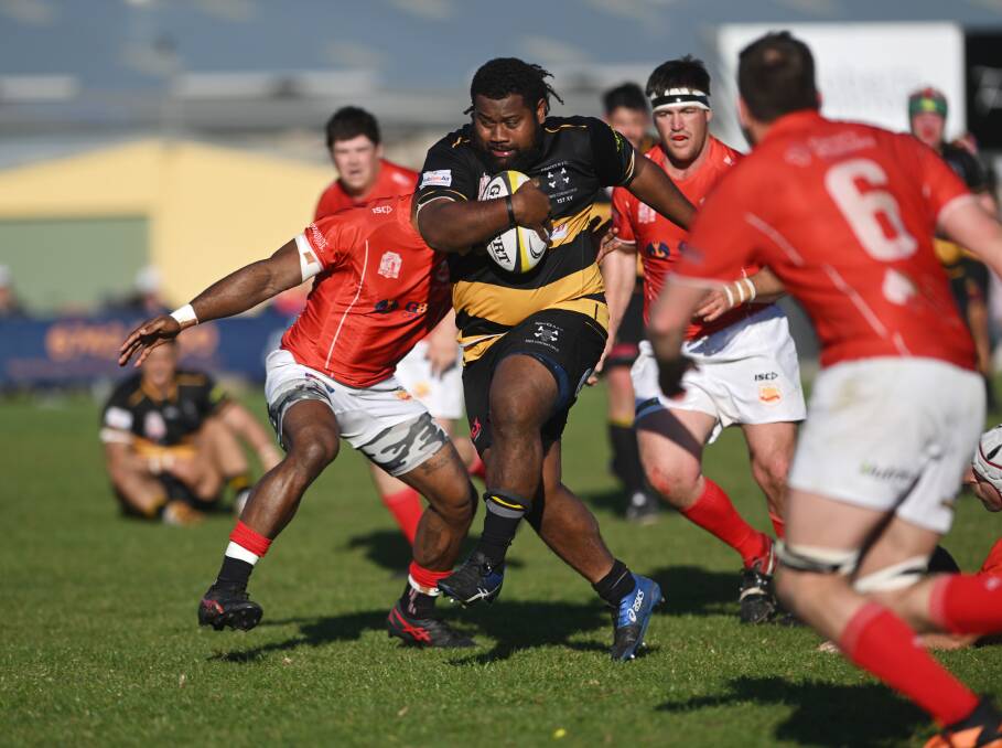 Jioji Cakacaka is on the charge for Pirates. Picture by Gareth Gardner
