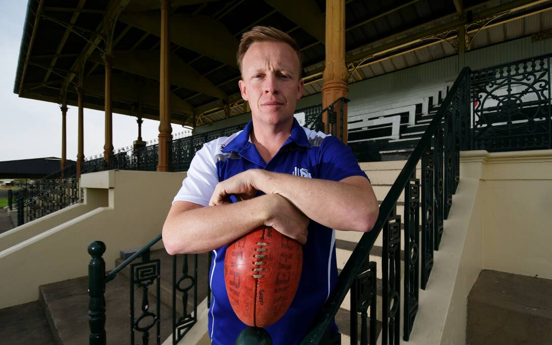 Back in the groove: Tamworth Jockey Club general manager Michael Buckley rekindled his passion for AFL this year. Photo: Gareth Gardner 071021GGC04