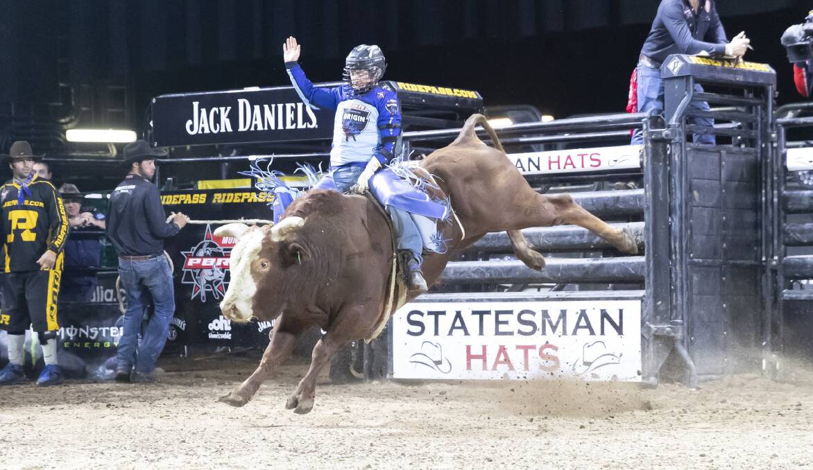 Fresh from finishing third in the final event of the 2019 season, Troy Wilkinson will be looking to put on a good show in front of his home crowd at the PBR Iron Cowboy event on Saturday night. Photo: Supplied
