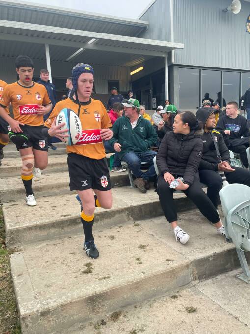 Ben leads out the Country under-15s in Bathurst recently.