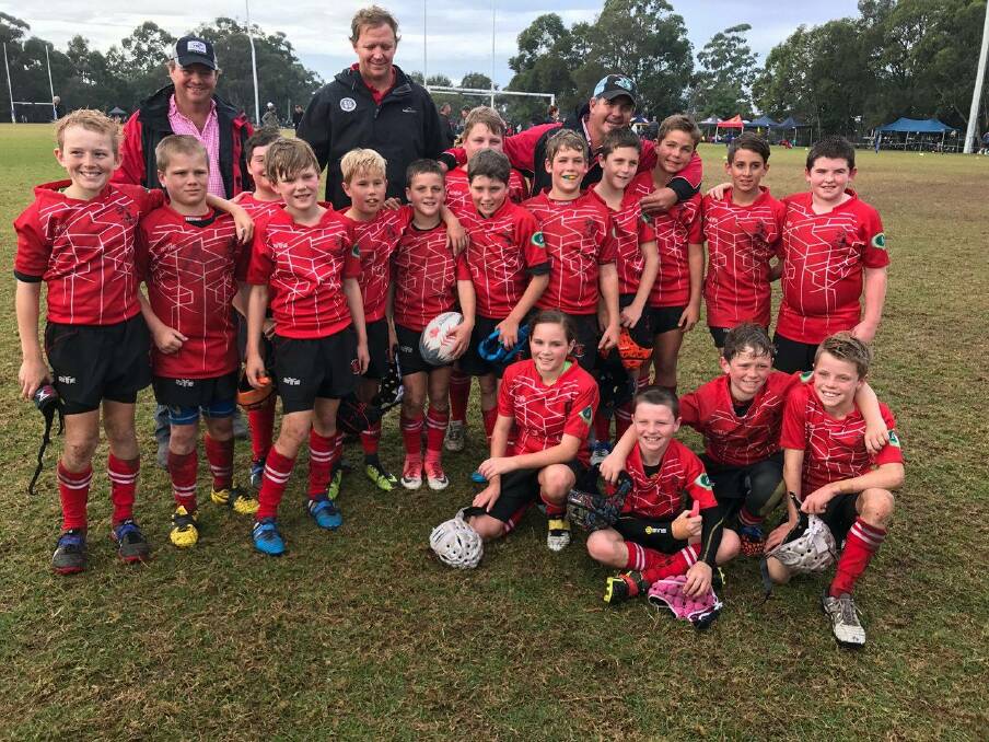 Tomi Gavin (front) with her Central North under 11s team-mates. Photo courtesy of Tamworth District Junior Rugby Union Club Facebook page