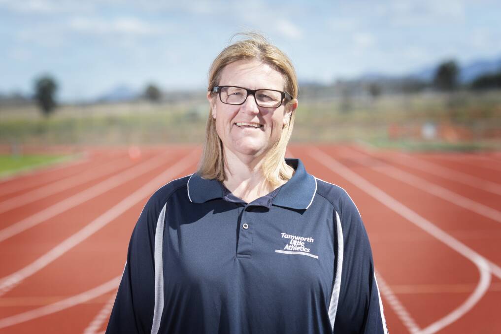 On your marks: New Tamworth Little Athletics Club president Kristine Sharkey is gearing up for the new season. Photo: Peter Hardin 091020PHD015