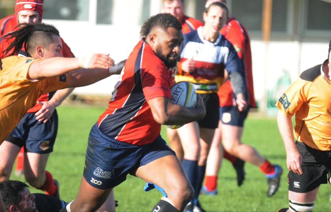 Power: Junior Nasilivata was great in the centres for Gunnedah against Walcha on Saturday. Photo: Mark Bode
