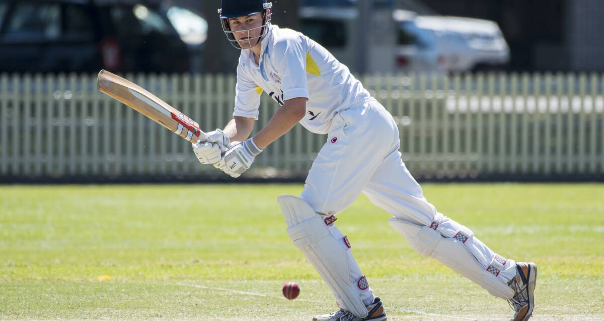 Important knock: Toby Whale turns the ball for runs during his 72 for Tamworth in Sunday's big Connolly Cup win over Glen Innes. Photo: Peter Hardin 271116PHB112