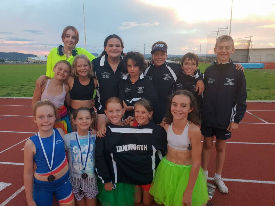 State test: Some of the Tamworth contingent that will compete at the Little Athletics NSW State Championships over the next two weekends. Photo: Supplied 