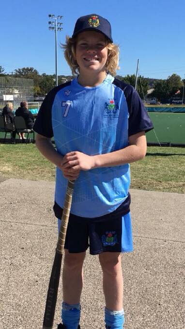 Colby in hockey mode at the School Sport Australia Championships.