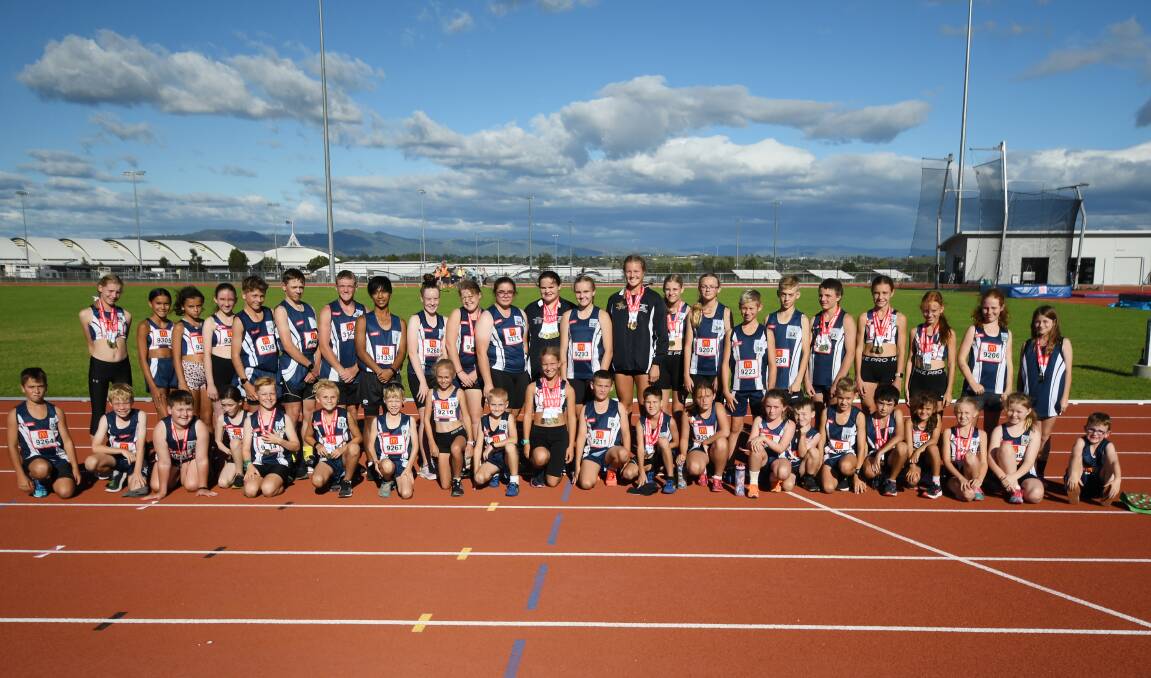 Flying high: More than half of the 59-strong Tamworth Little Athletics Club contingent that competed at the recent regional championships have gained selection for next month's state titles. Photo: Gareth Gardner