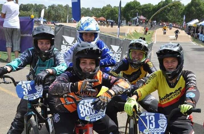 Competing in her first National Series race Ashley Teakle (blue and white helmet at the back) made it through to the final finishing sixth.
