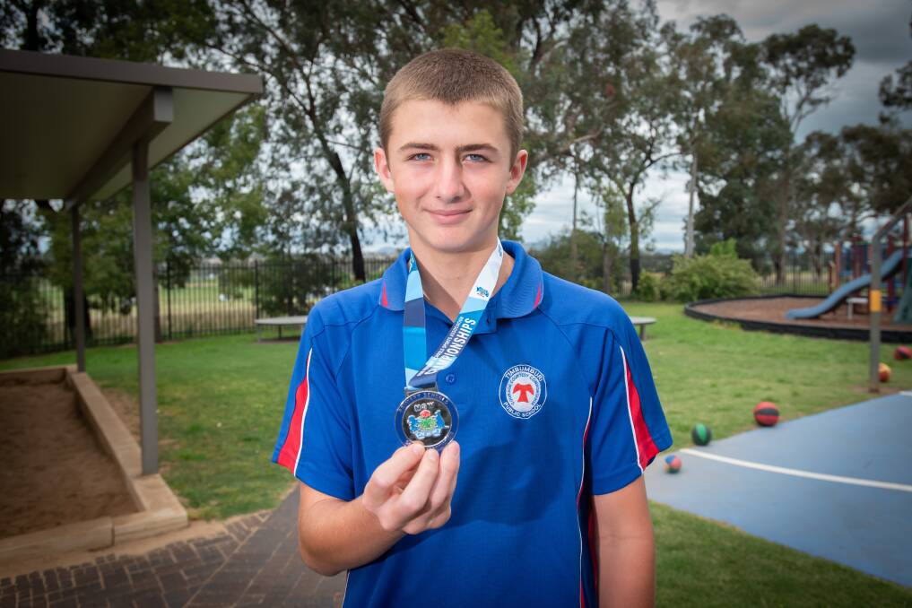 Zac Bailey exceeded his expectations in winning silver in the 11yrs 200m at the recent NSW PSSA Championships. Photo: Peter Hardin 311022PHB003