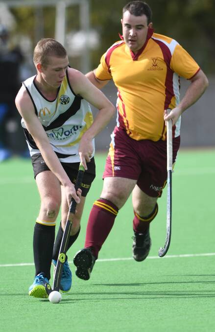 Calvin Farmilo was one of Workies' four goalscorers in their win over Tudor Wests on Sunday. Photo: Gareth Gardner