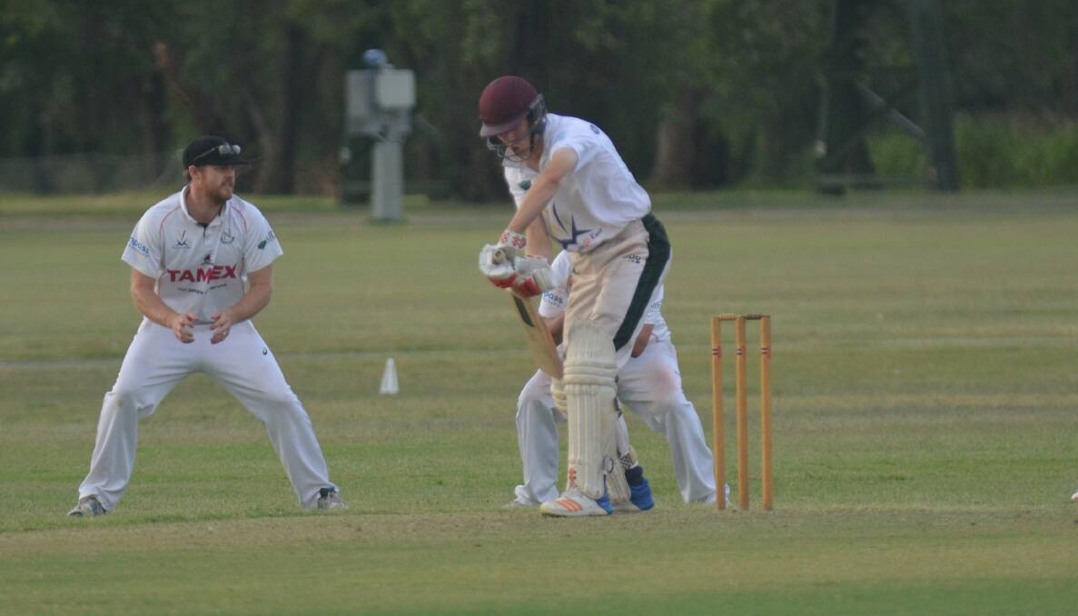 Testing times: Kaleb McIlveen showed his mettle to be unbeaten on 16 at stumps.