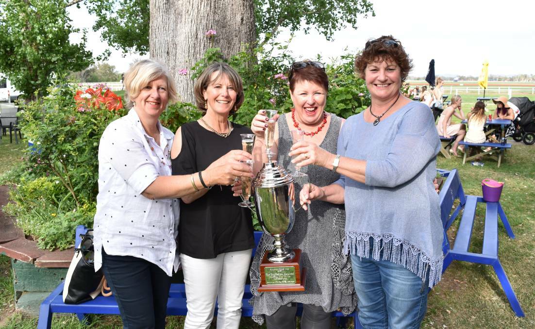 Winning ride continues: Melted Moments' Guyra owners Belinda Lenehan, Wendy Jackson, Angela Grills and Jenny Tierney (here pictured in 2017) had reason to celebrate again on Friday with the gelding taking out the Ballina Cup. Photo: Ben Jaffrey