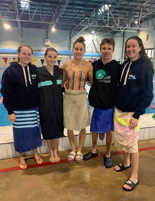 Making a splash: Tamworth City's (L-R) Ella Fittler, Tilani Smith, Alex Hayes, James Ryan and Amelia Simm did the club and city proud at the age nationals. Photo: Tamworth City Swimming Club Facebook