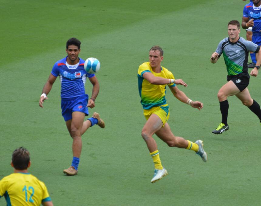 John Porch was one of the stars for the Aussie mens sevens side in Singapore.
