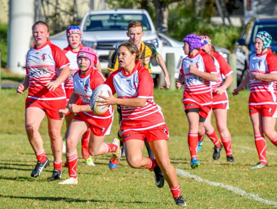 Elusive: Tamworth teenager Shanti Kennedy, here in action for Central North, will play for the National Indigenous Youth Girls side at this weekend's National 7s Championships. Photo: Bugsy Plowman Photography