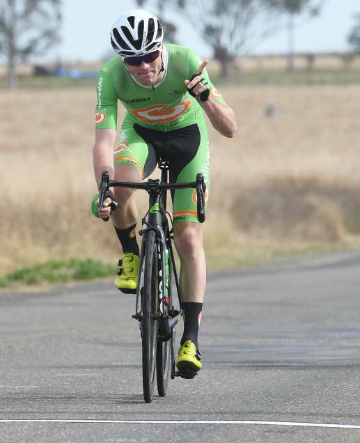 New date: Will Hodges salutes after winning last year's Gunnedah to Tamworth. This year's race has been pushed back to September. Photo: Gareth Gardner