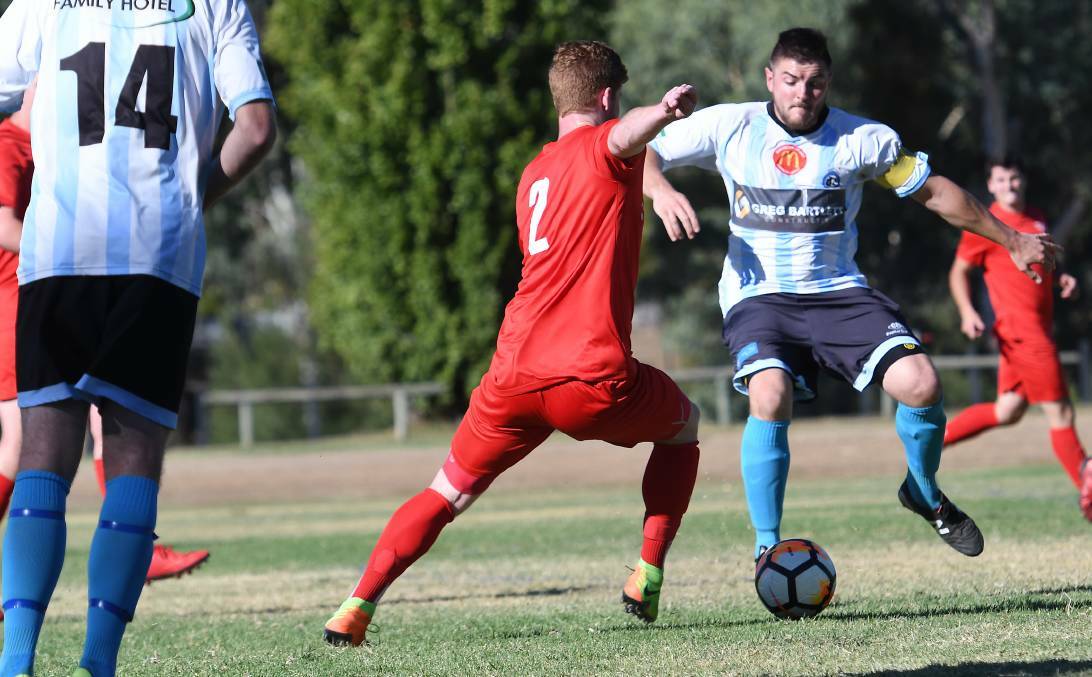 Control: Ross Price, and his Tamworth FC side, will be hoping for back-to-back success against Armidale opposition.  Photo: Gareth Gardner