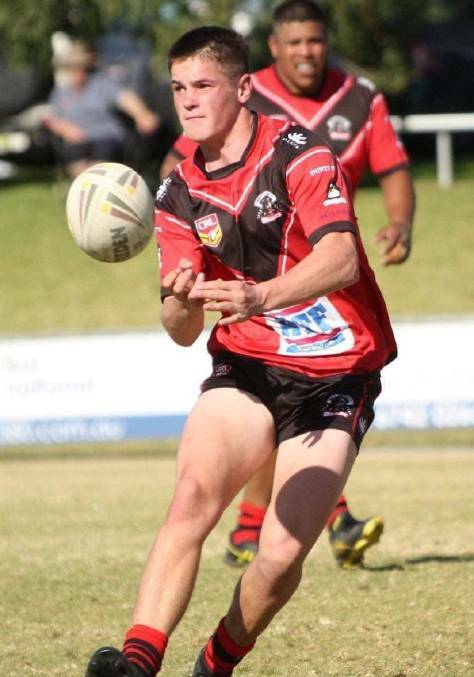 Short break: Kobe Bone, here in action for the North Tamworth under-18s last year, will resume his marathon audition for the North Sydney Bears' 2021 SG Ball Cup squad. Photo: Judy McManus