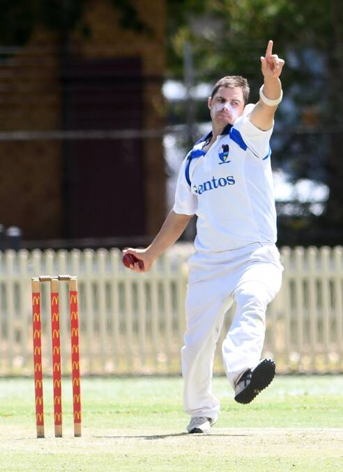 Justin Knight played a prominent role with bat and ball for Narrabri. Photo: Gareth Gardner