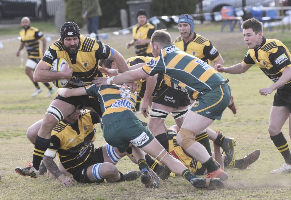 Ominous: Pirates captain Conrad Starr scored fives tries as the premiers thrashed Barraba 57-15 in their final round clash on Saturday. Photo: Billy Jupp