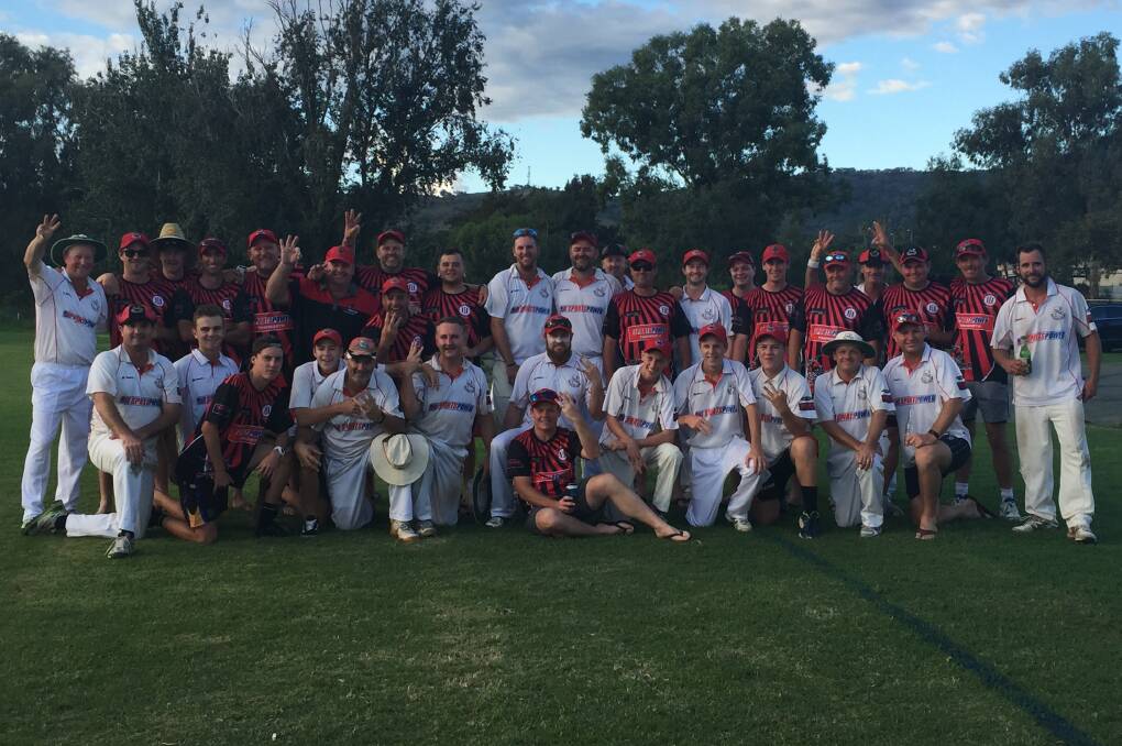 Title hat-trick: North Tamworth's successful second, third and fourth grade sides celebrate their exploits after they won all three grand finals.