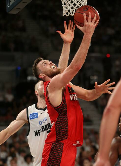 Nick Kay picked up his sixth double-double of the season in Perth's loss to Melbourne United on Monday night. Photo: AAP Image/Hamish Blair
