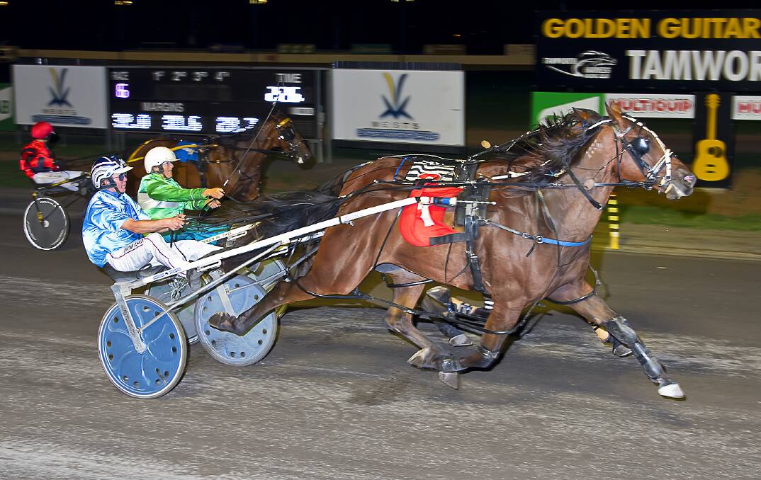 Flashing home: Corporal Luna made a last-minute dash to win Sunday's Billy Grima Memorial. Photo: PeterMac Photography