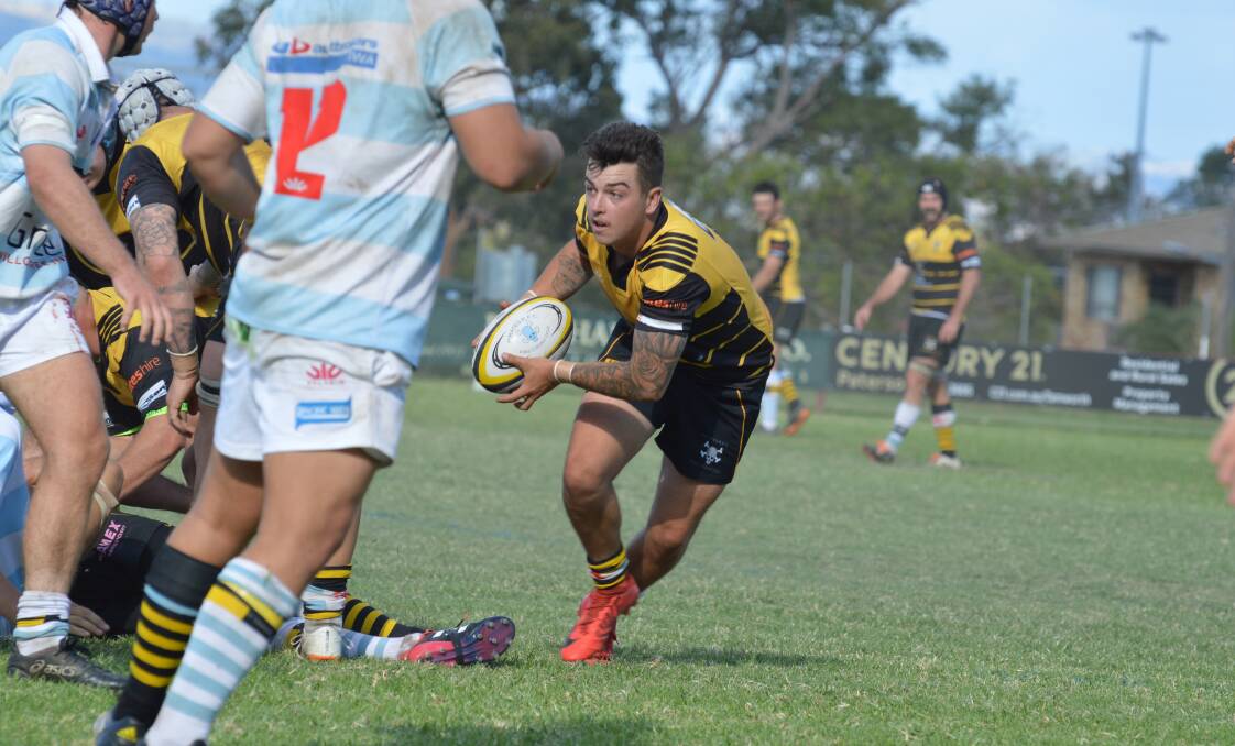 Pirates half-back Jackson Sharpe goes for a snipe. He was one of the premiers' tryscorers in their win over Quirindi.
