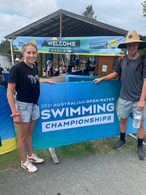 Great experience: Clementine Monet and Marcus Ryan took a lot away from their first open water nationals, including a top 15 finish. 
