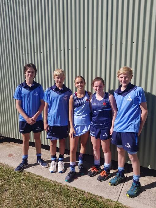 Fabulous five: Tamworth's (L-R) Eddie Bates, Jack Marshall, Makenna Barnett-Suey, Mackenzie Scott and Blake Scicluna suited up for NSW at the under-15s nationals in Bathurst.