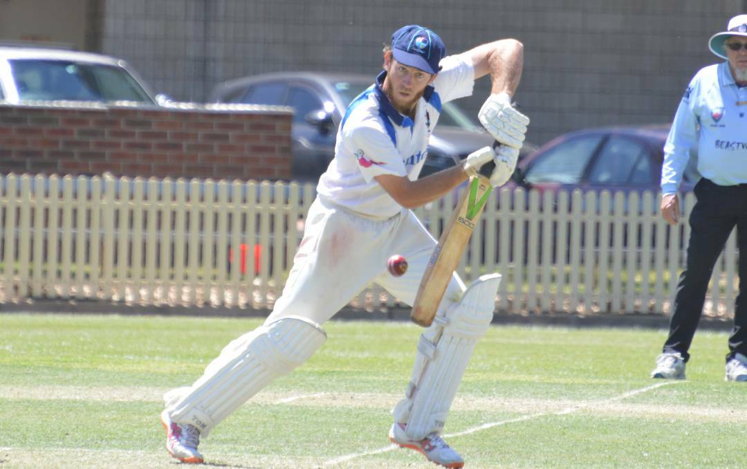Confidence boost: Nick Smart middles this ball en route to his match-winning 76 on Sunday. The Narrabri opener will be back at No.1 Oval on Saturday, this time in Northern Inland Bolters colours. Photo: Samantha Newsam
