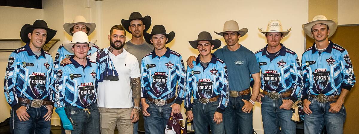 From one blue to another: The NSW team had the chance to meet star Broncos recruit Adam Reynolds. 