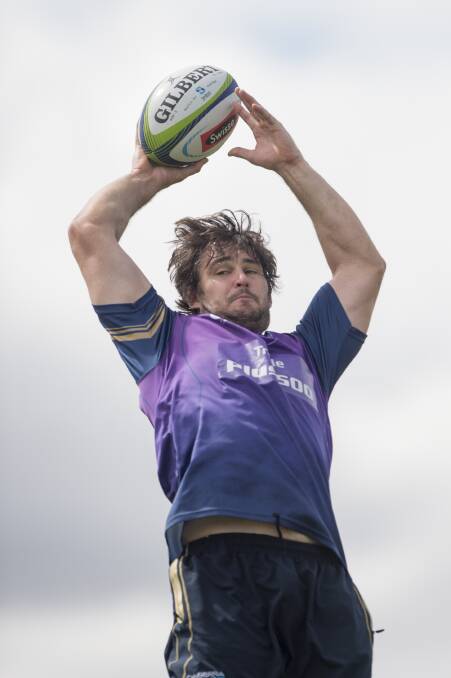 Not going anywhere: Quirindi export and Brumbies co-captain Sam Carter has resigned with the Canberra franchise and Australian rugby for another two years. Photo: Jay Cronan Canberra Times