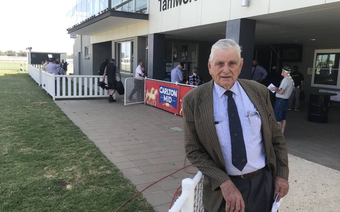 "Much appreciated": Longserving Quirindi committeeman Gordon Forsyth was presented with the Bede Thomas Memorial Award for Services to Racing at Monday's HNWRA annual awards ceremony.